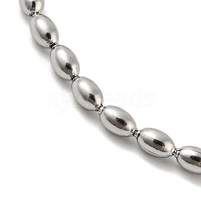 Non-Tarnish 201 Stainless Steel Rugby Beaded Chain Bracelets BJEW-G696-01A-P-1