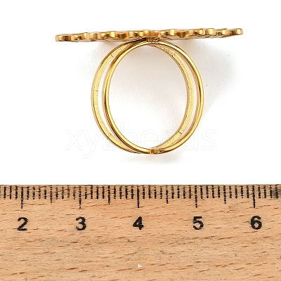 304 Stainless Steel Cuff Open Rings for Women SA-CBAF040-08G-1