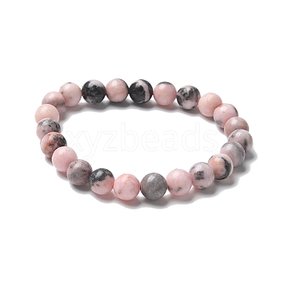 Natural Zebra Jasper Bead Stretch Bracelets X-BJEW-K212-B-035-1