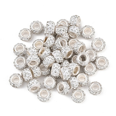 50Pcs Handmade Polymer Clay Rhinestone European Beads CPDL-YW0001-05-1