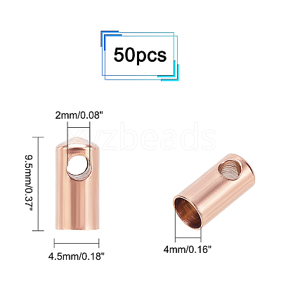 PVD Vacuum Plating 304 Stainless Steel Cord Ends STAS-UN0017-90RG-1