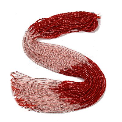 Transparent Gradient Color Glass Beads Strands GLAA-H021-01A-37-1