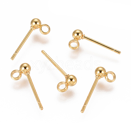 304 Stainless Steel Stud Earring Findings STAS-F227-18F-G-1