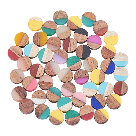 Opaque Resin & Wood Cabochons RESI-PH0001-13-1