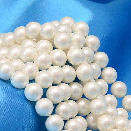 Round Shell Pearl Bead Strands X-BSHE-L011-4mm-A013A-1