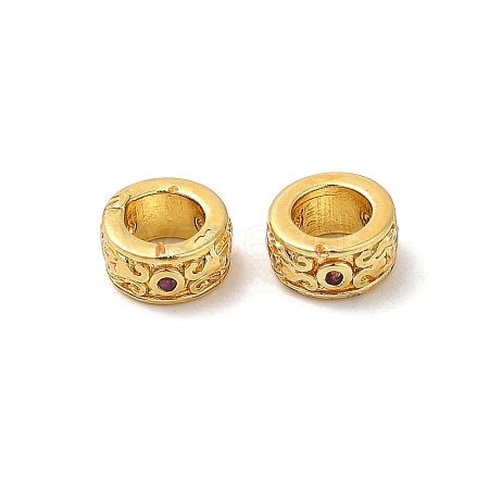 Rack Plating Brass Cubic Zirconia Beads KK-K273-15G-1