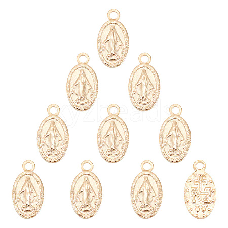 Unicraftale 304 Stainless Steel Miraculous Medal Charms STAS-UN0006-07G-1