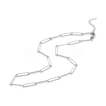 304 Stainless Steel Paperclip Chain Necklace for Men Women STAS-B039-01P-1