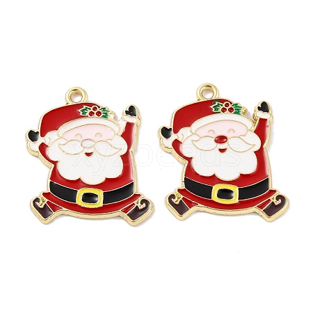 Christmas Theme Rack Plating Alloy Pendants X-FIND-M020-04G-02-1