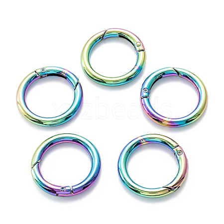 Zinc Alloy Ring Spring Gate Rings PALLOY-M194-01C-MC-1