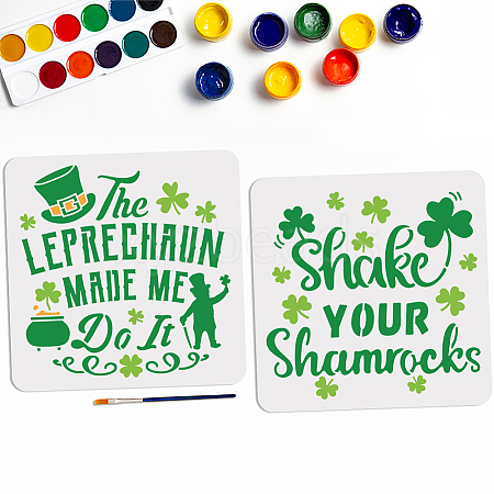 MAYJOYDIY US 1 Set Saint Patrick's Day PET Hollow Out Drawing Painting Stencils DIY-MA0003-09-1