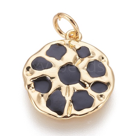 Brass Enamel Pendants KK-O113-03G-A-1