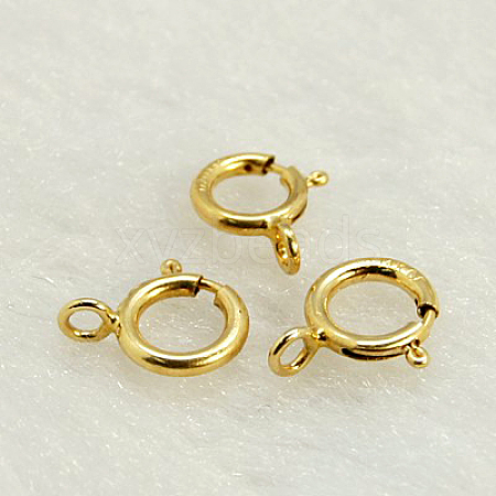 Yellow Gold Filled Spring Ring Clasps X-KK-G163-6mm-1-1