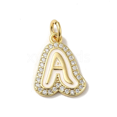 Brass Micro Pave Cubic Zirconia Pendants KK-K354-02G-A-1