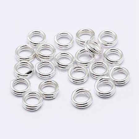 925 Sterling Silver Split Jump Rings STER-F036-01S-0.6x8mm-1
