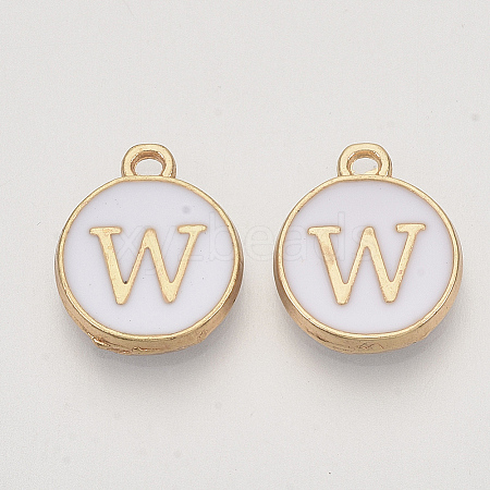 Golden Plated Alloy Charms LS-X-ENAM-S118-01W-1