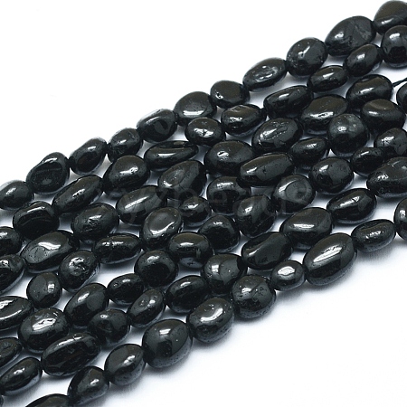 Natural Black Tourmaline Beads Strands G-L550A-03-1