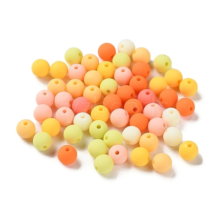 Rubberized Style Imitated Silicone Acrylic Beads MACR-D029-01G-1