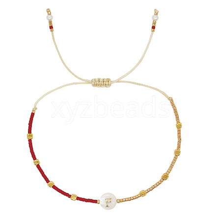 Glass Seed Beads Braided Bead Bracelets TY7987-6-1