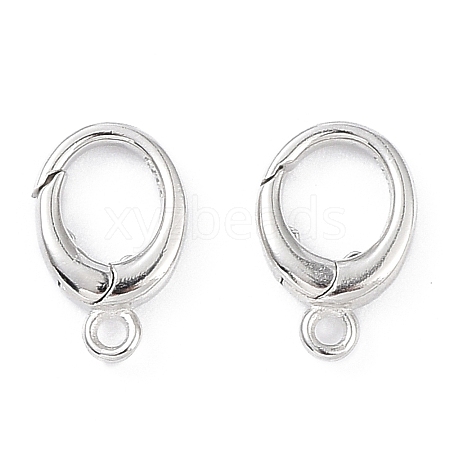 Anti-Tarnish Rhodium Plated 925 Sterling Silver Spring Gate Rings STER-K173-14P-1