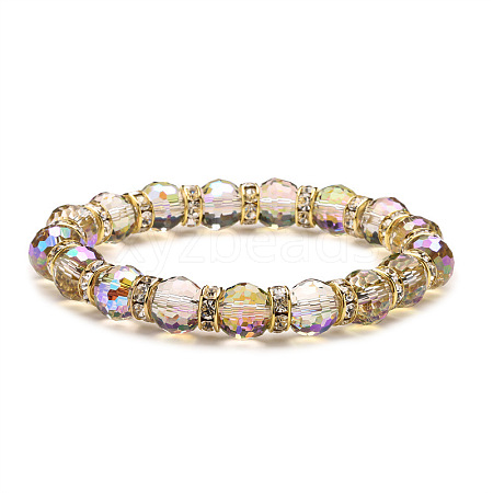 Sparkling Multi-Colored Crystal Glass Bead Bracelet with 96 Facets ST2329029-1