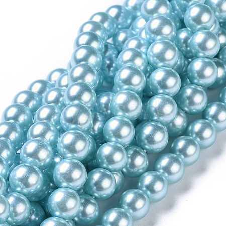 Eco-Friendly Dyed Glass Pearl Round Beads Strands HY-A002-8mm-RB106-1