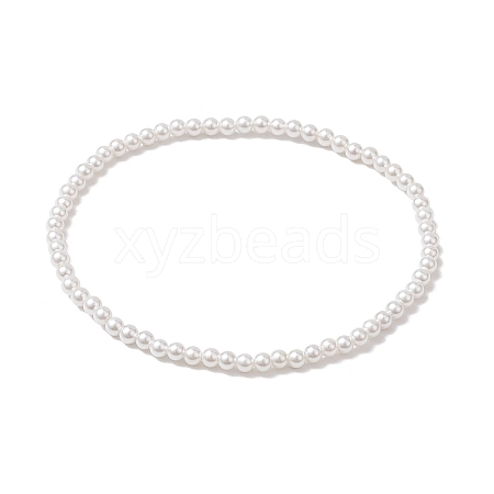 Rond Natural Shell Pearl Beaded Stretch Bracelets for Women BJEW-JB11038-1