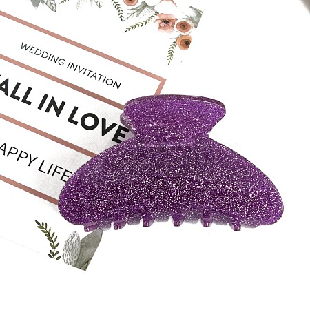 Glitter PVC Claw Hair Clips PW-WG0D88D-06-1