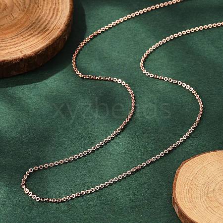 Brass Cable Chain Necklaces Making MAK-P011-01RG-1