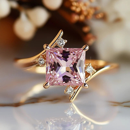 Brass Pave Cubic Zirconia Cuff Open Rings WG4EC00-01-1