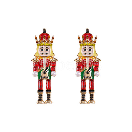 Cartoon Soldier Shape Alloy Enamel Stud Earrings FS-WGA682D-05-1