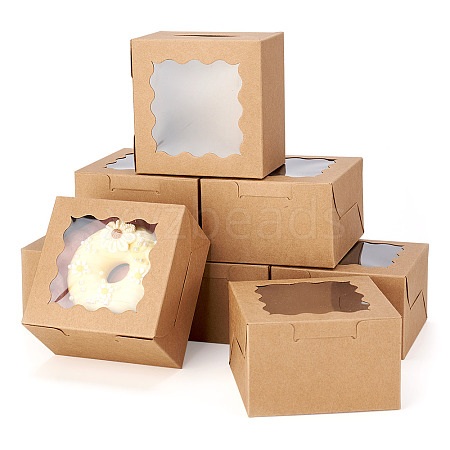 Square Paper Biscuit Boxes with Lace Edged Square Clear Window CON-TAC0001-12A-02-1