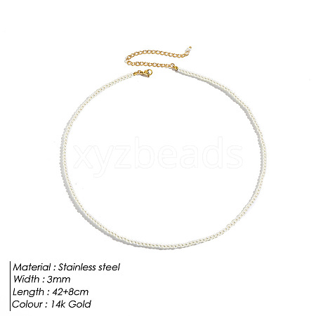 Elegant High-Quality Non-Fading 3mm Round Natural Pearl Beaded Necklaces for Women VI2074-2-1