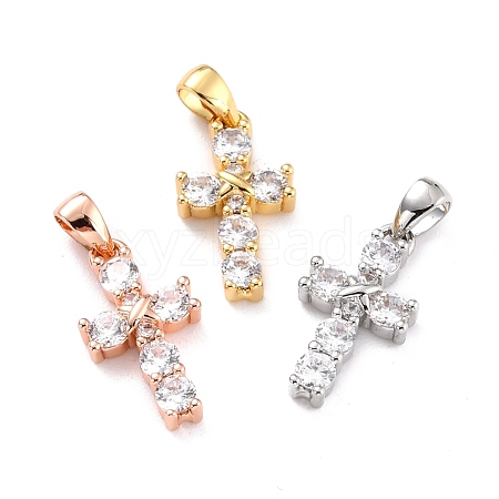 Brass Micro Pave Cubic Zirconia Pendant ZIRC-P089-21-1