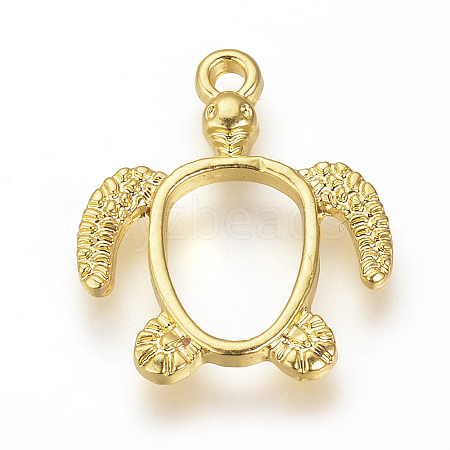 Alloy Open Back Bezel Pendants PALLOY-R098-62G-1