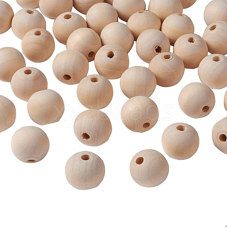 Natural Unfinished Wood Beads WOOD-S651-20mm-LF-1