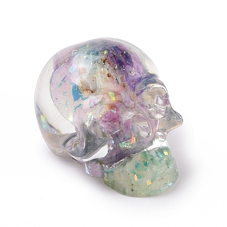 Natural Fluorite Skull Beads G-P490-02E-1