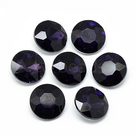 Pointed Back Glass Rhinestone Cabochons RGLA-T029-14mm-17-1