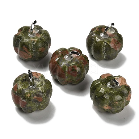 Natural Unakite Bell Pepper Figurines G-Q190-02P-01-1