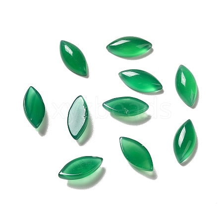 Dyed & Heated Natural Green Onyx Agate Cabochons G-G975-02-1