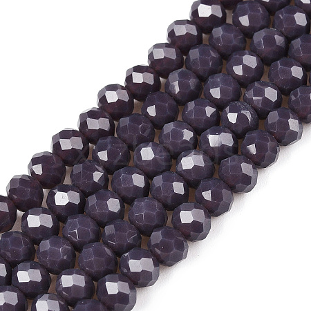 Opaque Solid Color Imitation Jade Glass Beads Strands EGLA-A044-P4mm-D11-1