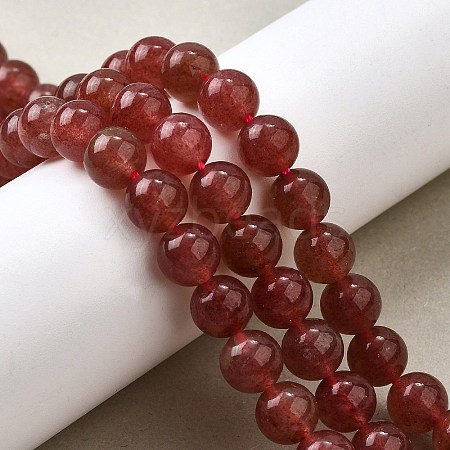 Natural Strawberry Quartz Beads Strands G-L621-B09-8mm-1