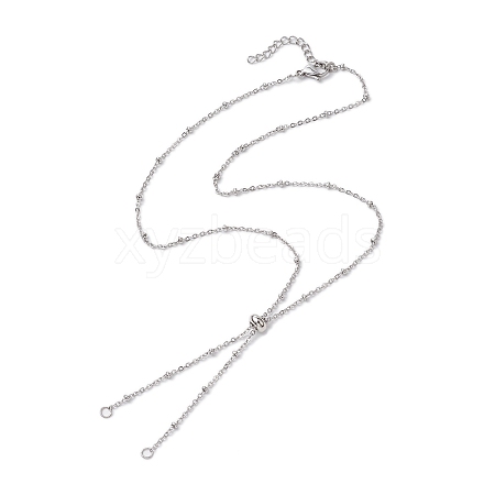 Non-Tarnish 304 Stainless Steel Satellite Chain Slider Necklace Making AJEW-JB01248-02-1