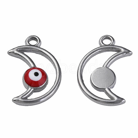 304 Stainless Steel Enamel Pendants STAS-N087-50-01P-1