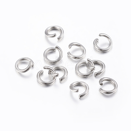 Non-Tarnish 304 Stainless Steel Open Jump Rings X-STAS-H437-6x0.6mm-1