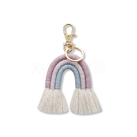 Boho Rainbow Keychain Mini Macrame Rainbow Cute Keychain Weaving Rainbow Tassel Keychain for Women Girls FIND-SZC0013-275-1