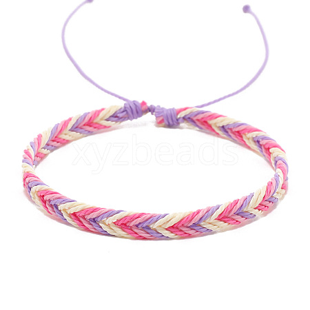 Wax Ropes Braided Woven Cord Bracelet PW-WG26335-06-1