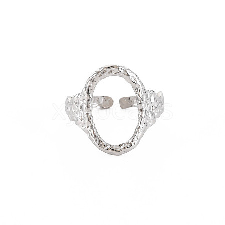 Non-Tarnish 304 Stainless Steel Open Oval Wide Cuff Ring for Women LS-RJEW-S405-167P-1