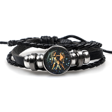 Constellation PU Leather Triple Layer Multi-strand Bracelets PW-WGF2E53-05-1