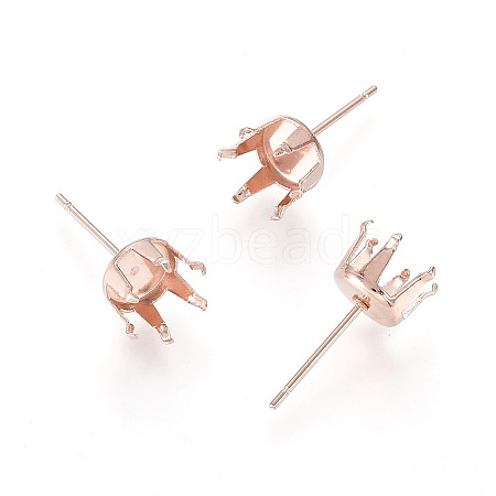 304 Stainless Steel Stud Earring Findings STAS-D448-087RG-8mm-1